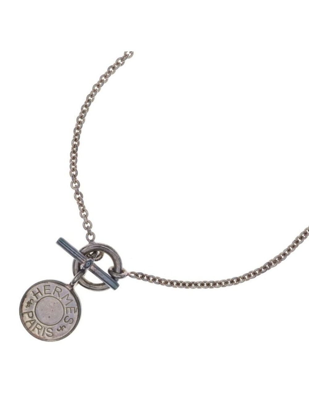 Hermes Amulette Crude Sellier Necklace Silver